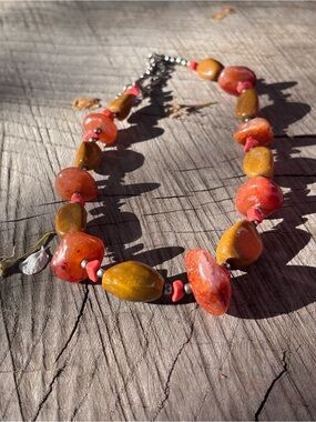 Vintage Carnelian Gemstone Necklace